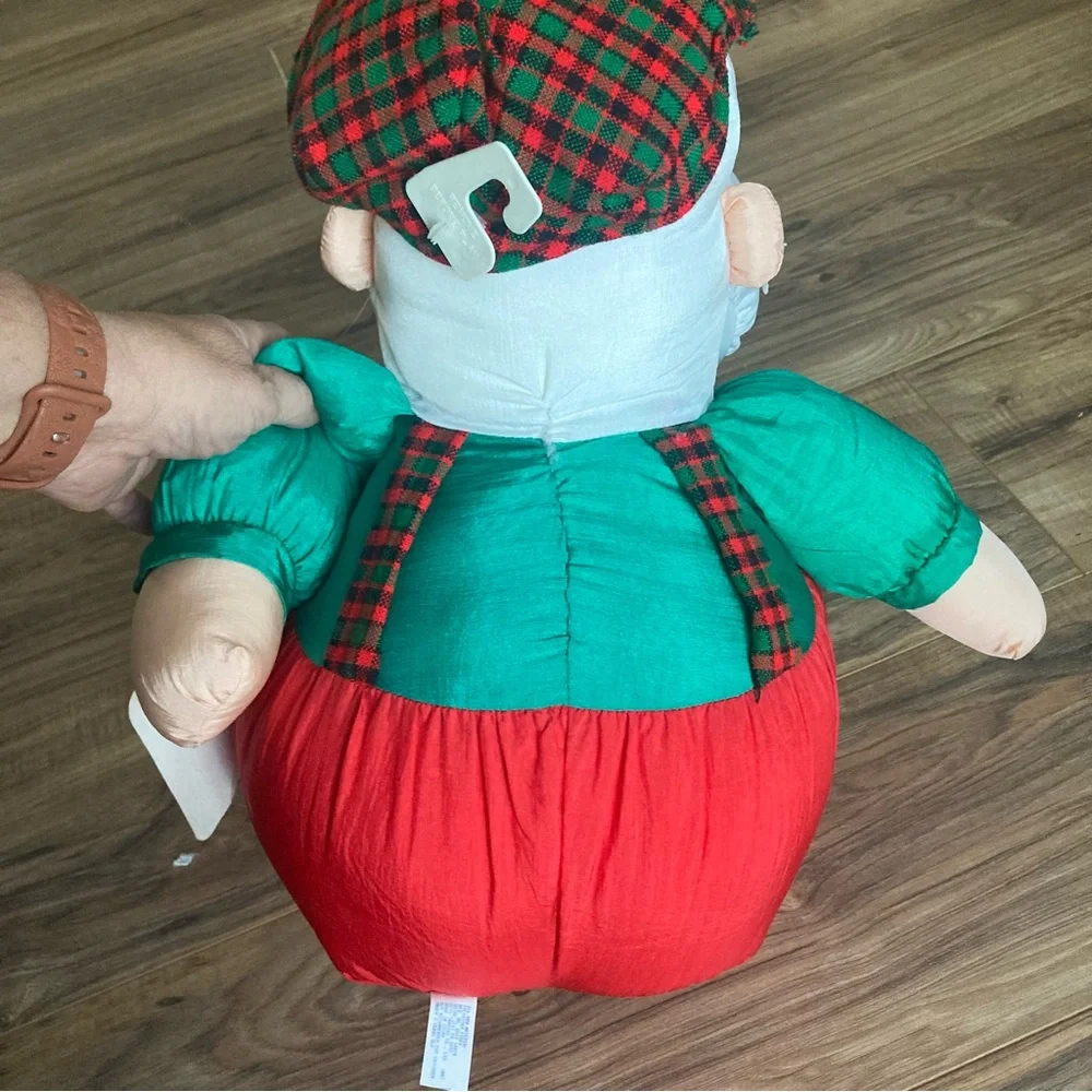 Brand‎ New Vintage Santa Parachute Plush Christmas Holiday Golf Suspenders Cap